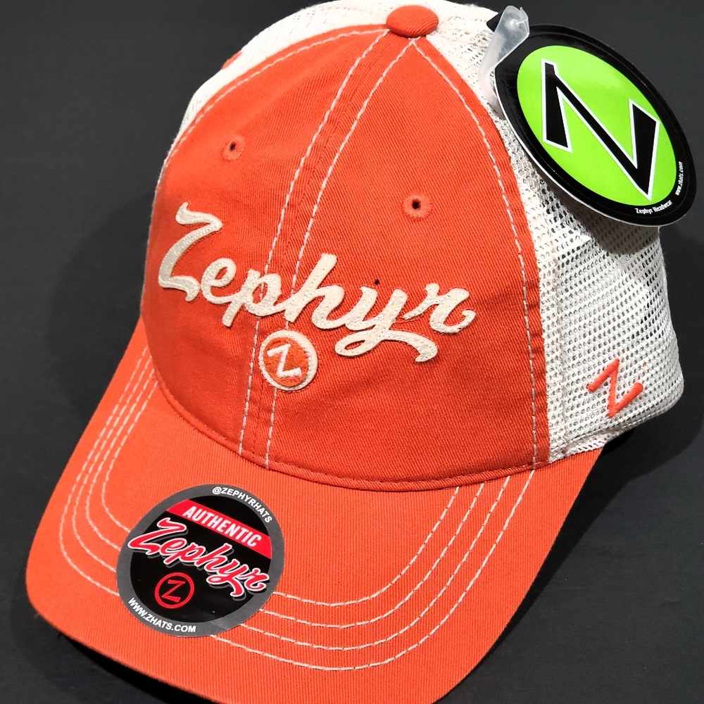 Zephyr Brand Custom Circle Z Orange Trucker Baseball Cap Hat Unisex OSFM NWT